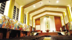 THE FEU CHAPEL showcases the crucifix and stations of the cross by National Artist Carlos “Botong” Francisco. 