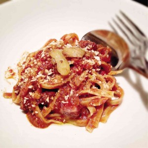 TAGLIATELLE with octopus and bone marrow 
