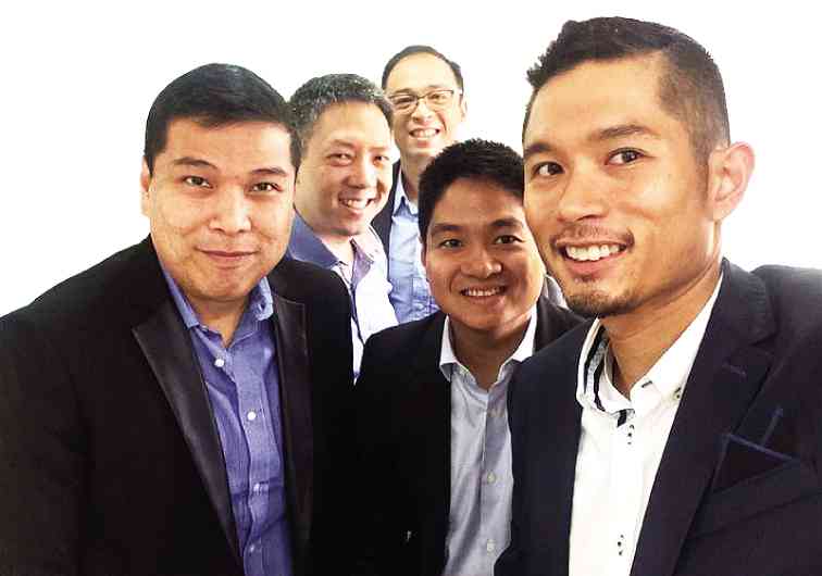 XURPAS CEO Nix Nolledo (left) with Jose Vicente Colayco, chief business development officer; Fernando Jude Garcia, chief technology officer; Alfonso Antonio Tagaysay, chief marketing officer; and Raymond Gerard Racaza, chief operating officer 