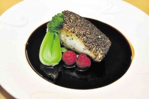 NOBU’S Chilean sea bass with balsamic teriyaki was paired with red wine: Los Vascos Grande Reserve 2011. 