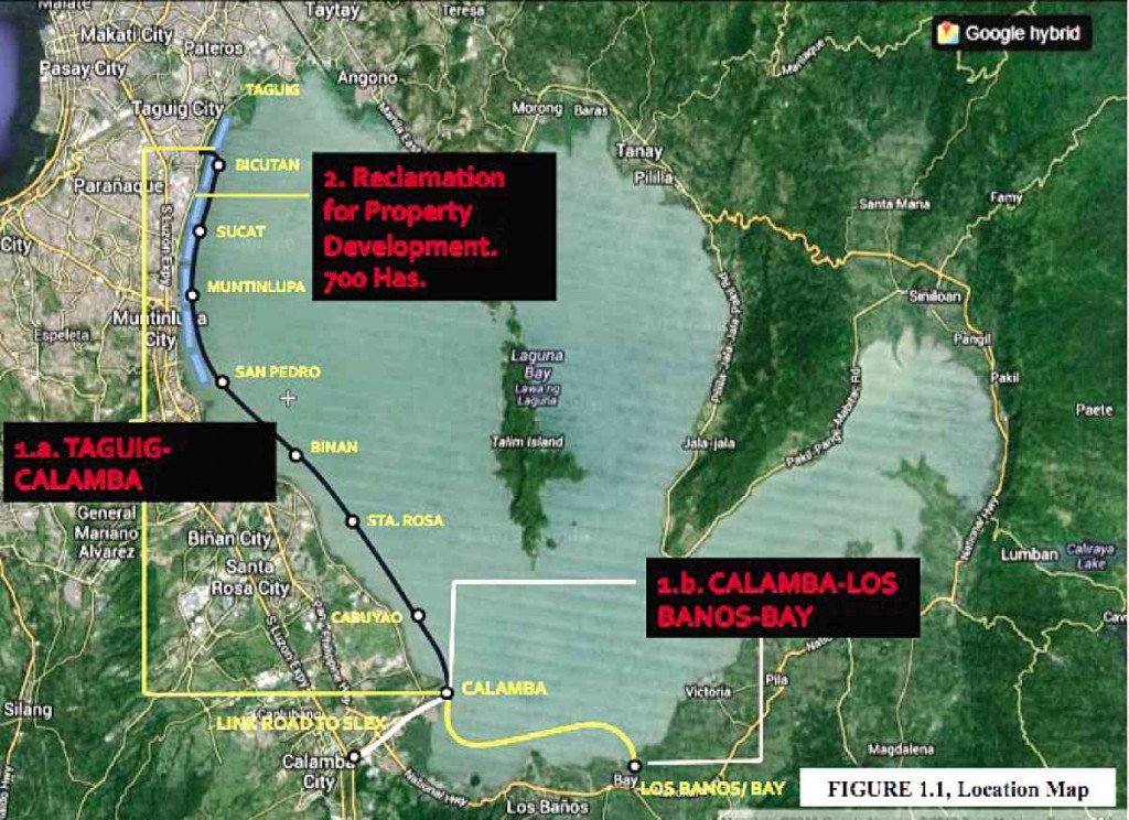 Map of Laguna Lakeshore expressway  dpwh website