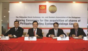 PSE, BAP officials sign a deal seen leading to the unification of stock and bond trading platforms
