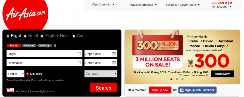 AirAsia offers discounted fares to mark a milestone. SCREENGRAB FROM AIRASIA WEBSITE