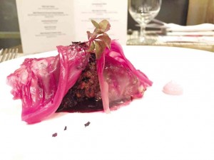 JOSH Boutwood makes a purple salad out of cabbage and beetroot.