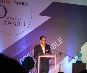 Luis Juan Oreta delivering his 8-minute acceptance speech after receiving the prestigious ING-FINEX "CFO of the Year" award 