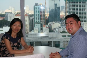 Manila Water country manager and chief representative for Vietnam Ronnie Lim (right) with Ayala Corp.’s Vietnamese deputy chief representative Nguyen Thi Tuyet Mai at Ayala group’s representative office in Ho Chi Minh City