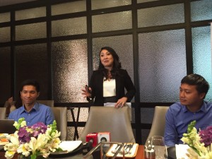 Jennylle Tupaz, Alveo COO, briefing the media on The Gentry project