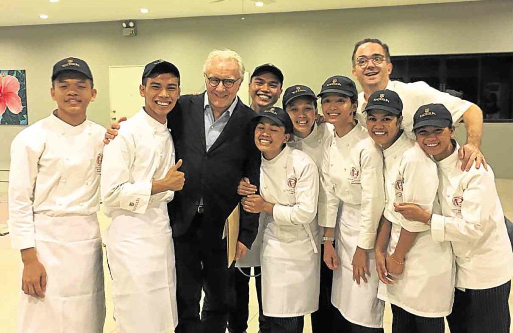CHEF Alain Ducasse with some of Tuloy Foundation’s Youth With A Future program beneficiaries    Margaux Salcedo