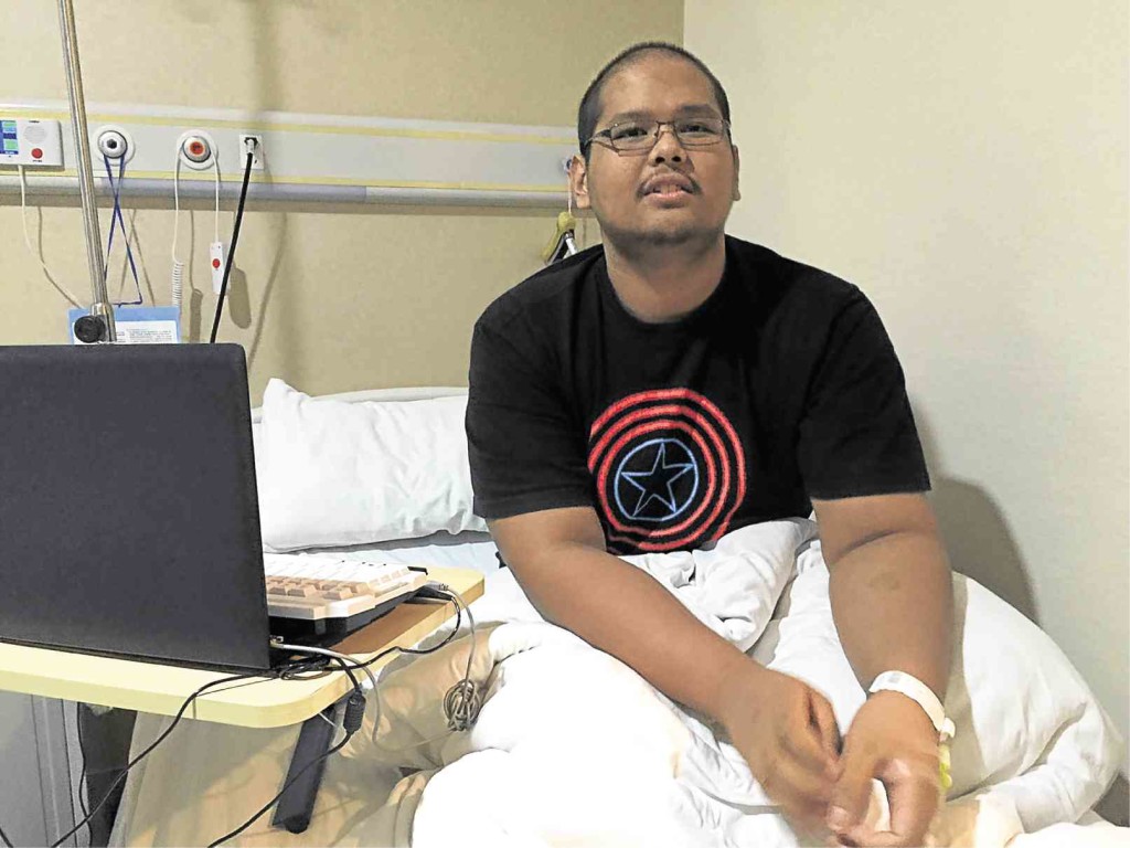 HOPEFUL Roque Bello inside his hospital room in MCHG