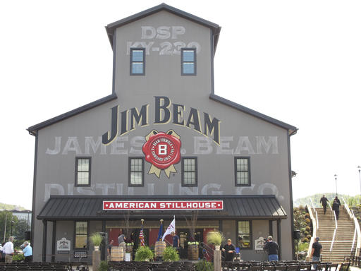 This Oct. 3, 2012 file photo shows the Jim Beam visitors center at its central distillery in Clermont, Ky. Another round of voting produced the same results in a labor dispute for the company behind Jim Beam whiskey, as workers at two Kentucky distilleries rejected a revised contract offer Friday, Oct. 14, 2016 with a strike looming. AP