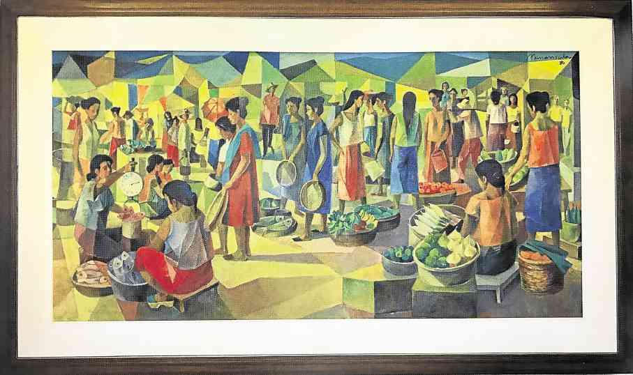 Vicente Manansala  “Market Scene,” 1980