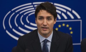 Justine Trudeau - news briefing at European Parliament - 16 Feb 2017