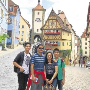 Family time: Romero with wife Michele and sons Michael and Matthew in Rothenberg, Germany.