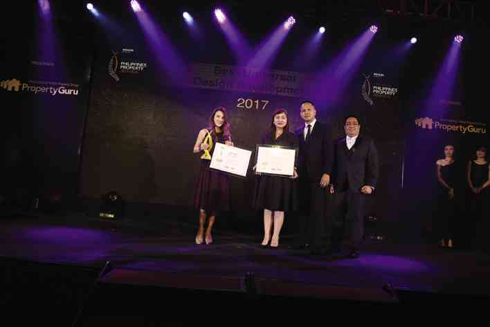 St. Moritz Private Estate was awarded as the first “Best Universal Design Development”, a new award category in this year’s PPA.  Receiving the award was (left) Rachelle Penaflorida, VP for sales and marketing of Megaworld.
