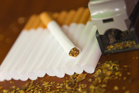 36587745 - homemade cigarettes with fresh tobacco