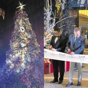 Christmas tree lighting and formal opening and launch of the Bai Hotel Cebu led by general manager Alfred Reyes and Apac World Hotels president Roland Jegge