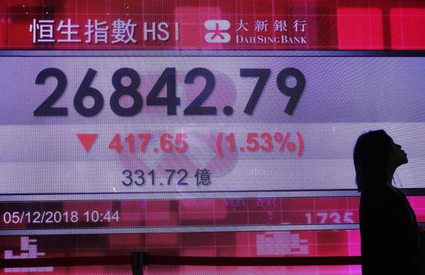 Electronic stock board in Hong Kong