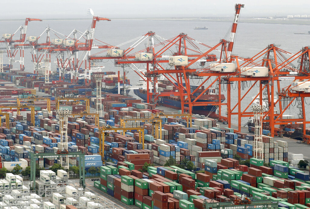 Japan records trade surplus as exports, imports fall