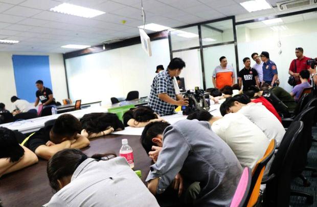 Arrested Chinese and Filipinos in illegal online gambling operations