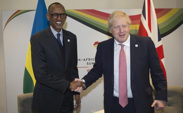 Paul Kagame and Boris Johnson