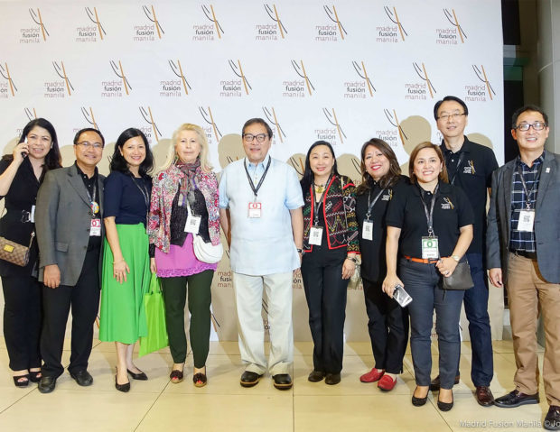 TourismSecretary Mon Jimenez with Department of Tourism officials and the Philippine Association of Convention, Exhibition Organizers and Suppliers who organized the first ever Madrid Fusion Philippines on the last day of Madrid Fusion 2016. —CONTRIBUTED PHOTO
