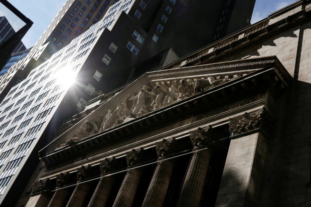 he front facade of the New York Stock Exchange (NYSE) is seen in New York, U.S., February 16, 2021. REUTERS/Brendan McDermid