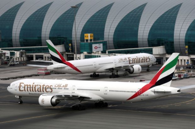 parked emirates airplanes dubai airports
