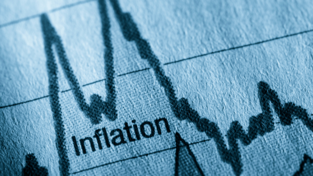 Stock image of graph labeled inflation. STORY: Inflation likely to peak at 6.7% in Sept or Oct, says report