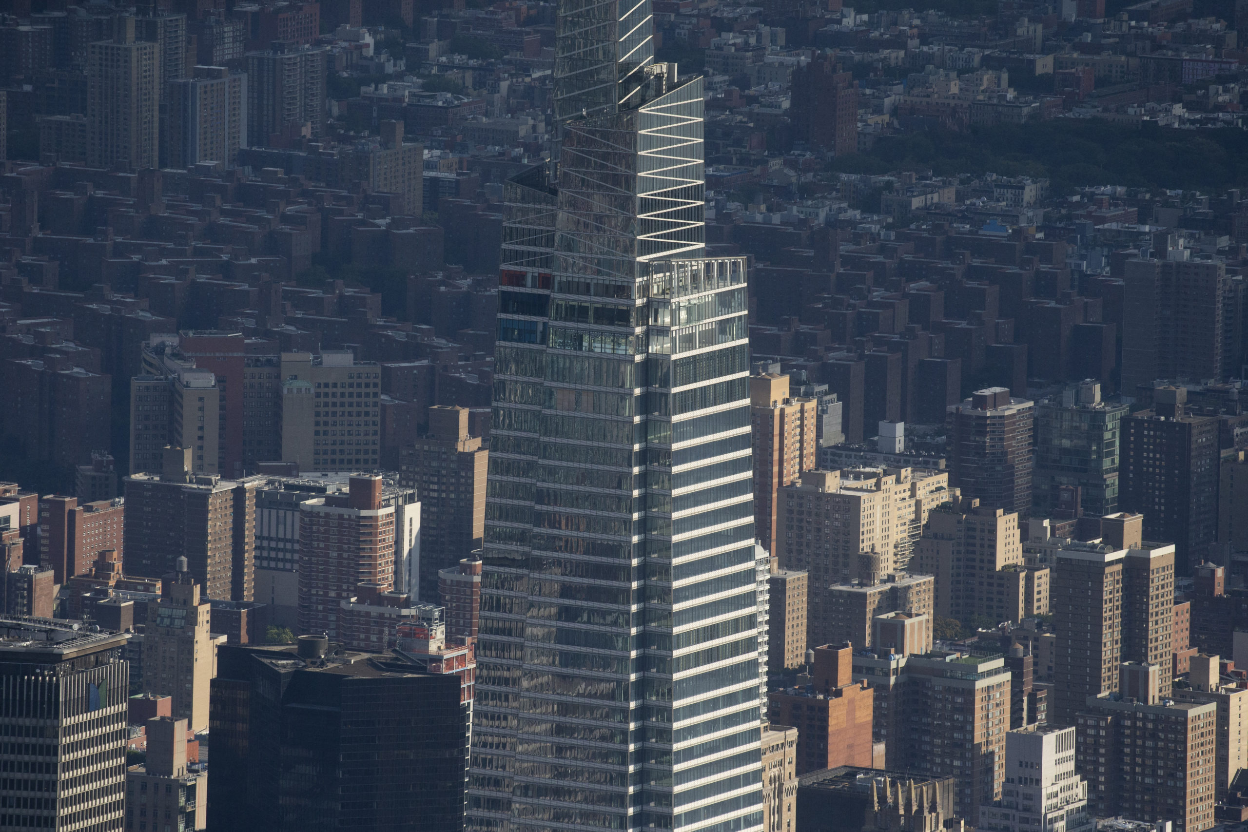 The photo shows the tower of Bank of America which is fined by US agencies for "botching" US COVID-19 aid programs