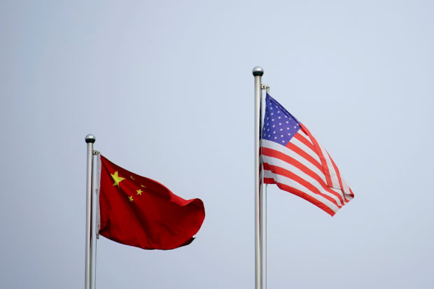 Flags of U.S. and China 