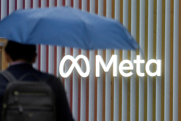 Logo of Meta Platforms is seen in Davos. STORY: Meta raises $10 billion in first-ever bond offering