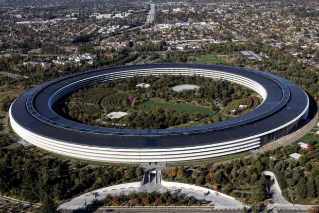 Aerial view of Apple's HQ in Cupertino
