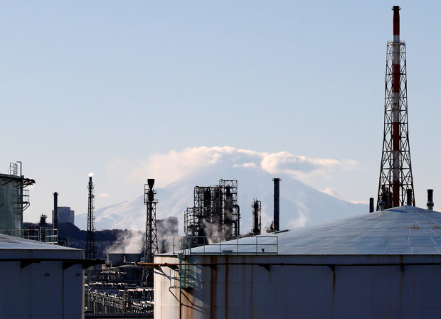Factory hub with Mount Fuji in background