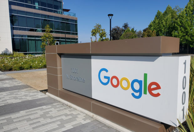 Google signage outside its office