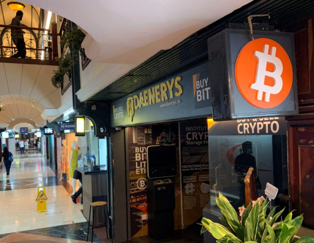 Cryptocurrency ATM booth in Singapore