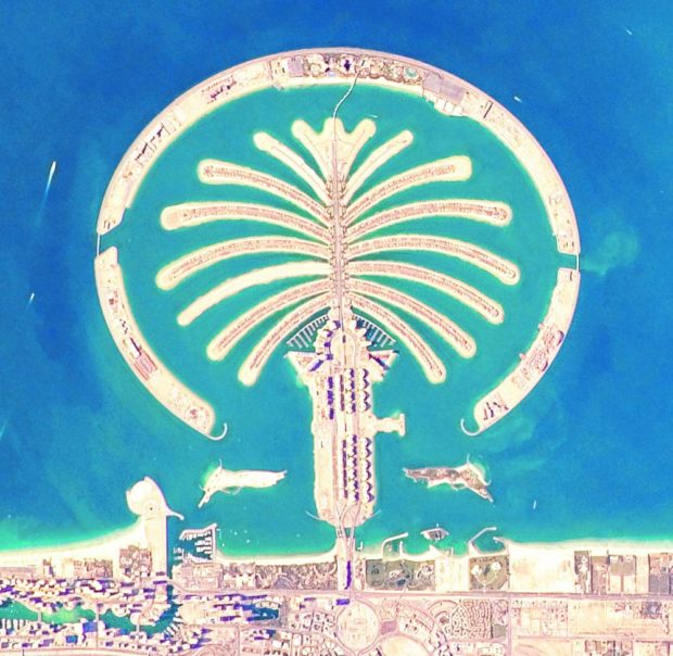 Palm Jumeirah in Dubai is set to contain the Middle East’s version of the Billionaires’ Row. -Image by the Expedition 22 Crew, NASA