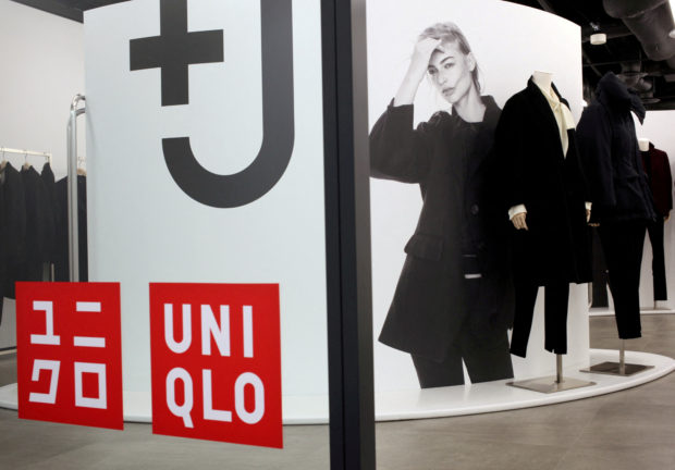 Clothes on display at Uniqlo press room in Tokyo