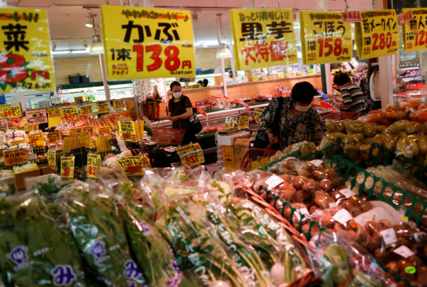 Shoppers in a supermarket in Tokyo