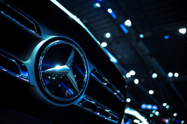The Mercedes-Benz logo is seen at the 43rd Bangkok International Motor Show, in Bangkok, Thailand, March 22, 2022. REUTERS/Athit Perawongmetha