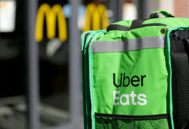 An Uber Eats delivery bag