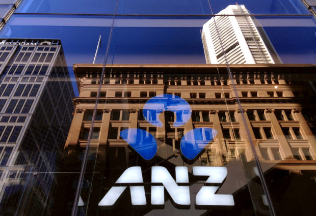 Logo of ANZ Banking Group in a branch in Sydney