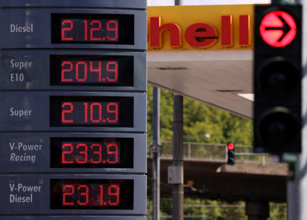 Petrol prices displayed in Cologne Germany