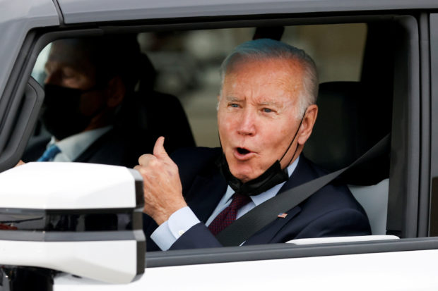 U.S. President Joe Biden in a car