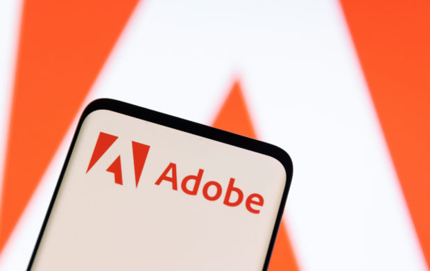 Adobe logo on a smart phone