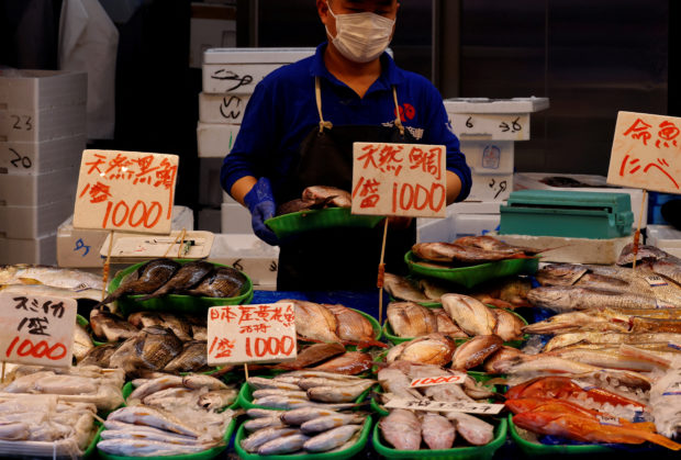 A fish vendor at the Ameyoko shopping district