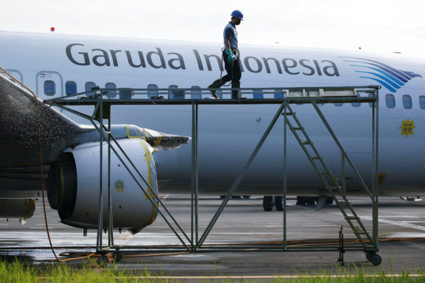Parked Garuda aircraft 