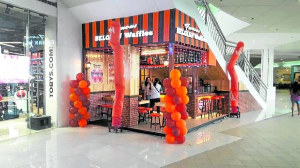 A Famous Belgian Waffles store with dine-in space in SM Mall of Asia