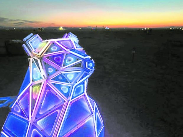 One of Burning Man’s funky art installations, ‘Ursa Minor’ by the Jen Lewin Studio—John Lewin Studio and news artnet.com