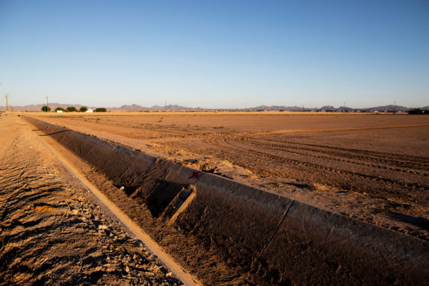 Dry irrigation canal in Palo Verde, CA