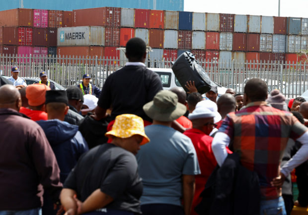 Workers at South Africa's Transnet